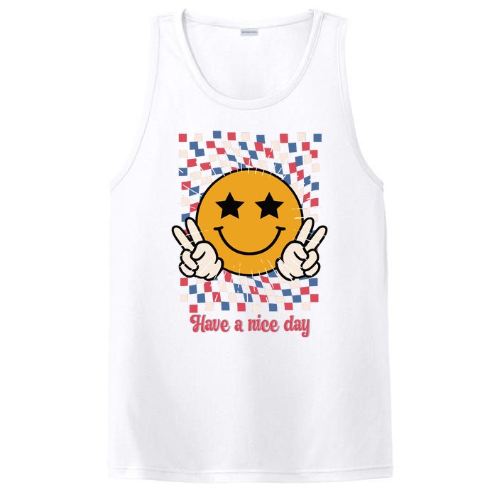 Have A Nice Day Smiley Face | 4th Of July PosiCharge Competitor Tank