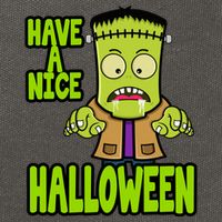 Have A Nice Halloween Frankenstein Monster Cotton Canvas Backpack