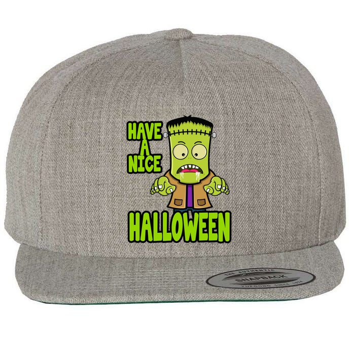 Have A Nice Halloween Frankenstein Monster Wool Snapback Cap