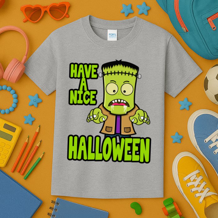 Have A Nice Halloween Frankenstein Monster Kids T-Shirt