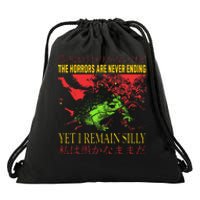 Horrors Are Never Ending Yet I Remain Silly Japanese Frog Drawstring Bag