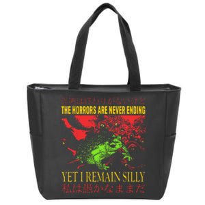 Horrors Are Never Ending Yet I Remain Silly Japanese Frog Zip Tote Bag