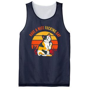 Have A Nice Fucking Day Cat Kitten Raunchy Humor Mesh Reversible Basketball Jersey Tank