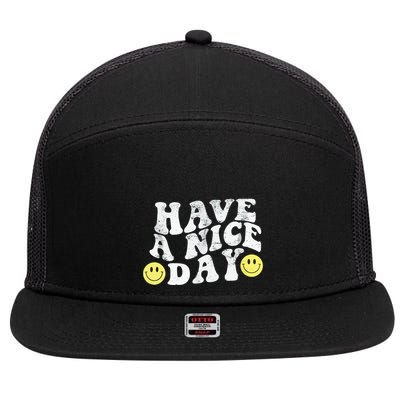 Have A Nice Day Smile 7 Panel Mesh Trucker Snapback Hat