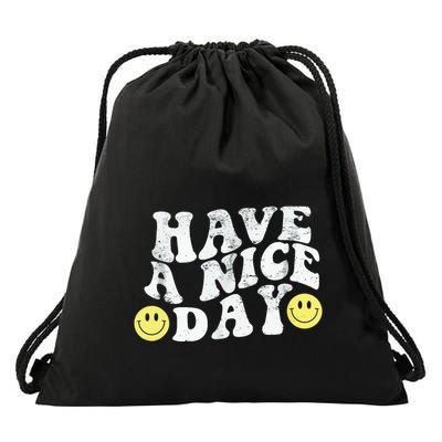 Have A Nice Day Smile Drawstring Bag