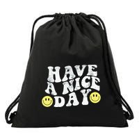 Have A Nice Day Smile Drawstring Bag