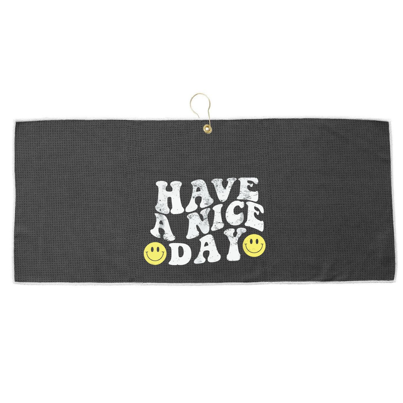 Have A Nice Day Smile Large Microfiber Waffle Golf Towel