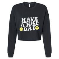 Have A Nice Day Smile Cropped Pullover Crew