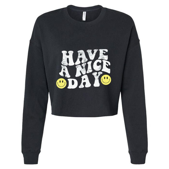 Have A Nice Day Smile Cropped Pullover Crew