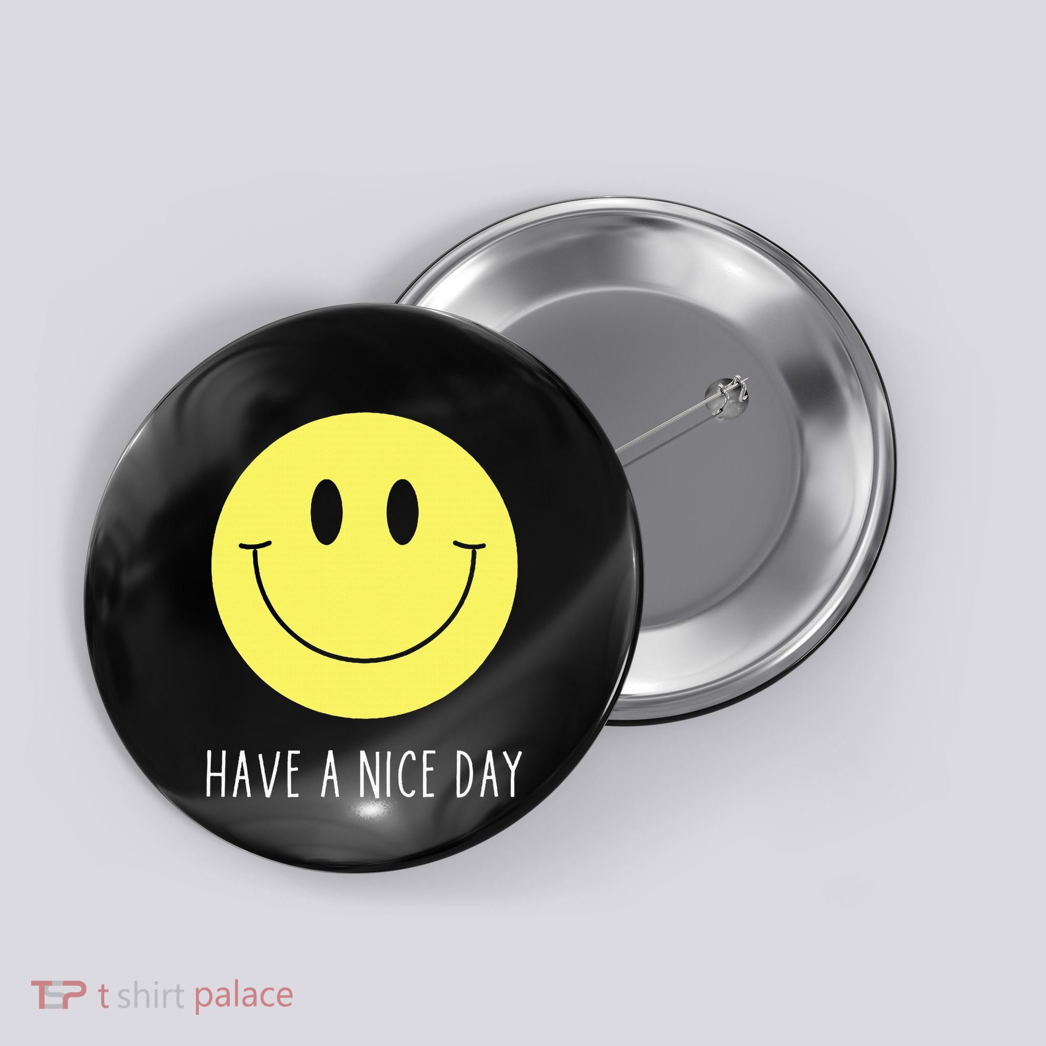 Have A Nice Day Funny Yellow Smile Face Smiling Face Button