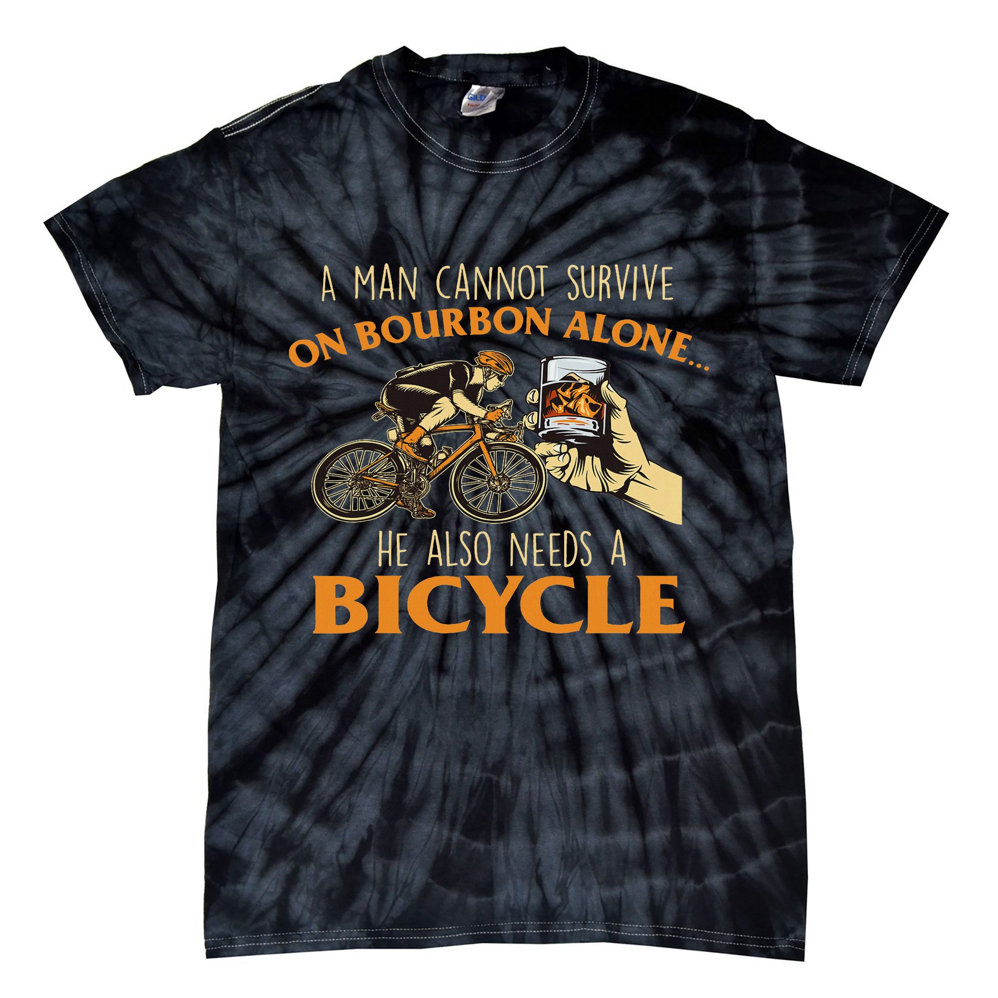 He Also Needs A Bicycle Cycling Biker Bicyclist Cyclist Tie-Dye T-Shirt