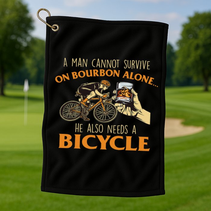 He Also Needs A Bicycle Cycling Biker Bicyclist Cyclist Golf Towel