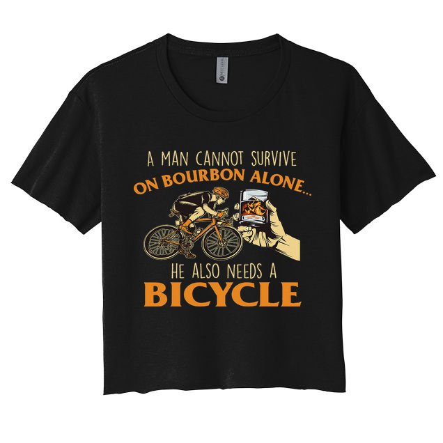 He Also Needs A Bicycle Cycling Biker Bicyclist Cyclist Crop Top
