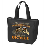 He Also Needs A Bicycle Cycling Biker Bicyclist Cyclist Zip Tote Bag