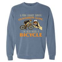 He Also Needs A Bicycle Cycling Biker Bicyclist Cyclist Garment-Dyed Sweatshirt