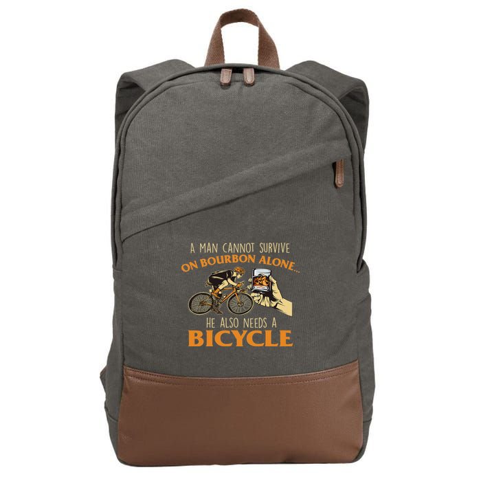 He Also Needs A Bicycle Cycling Biker Bicyclist Cyclist Cotton Canvas Backpack