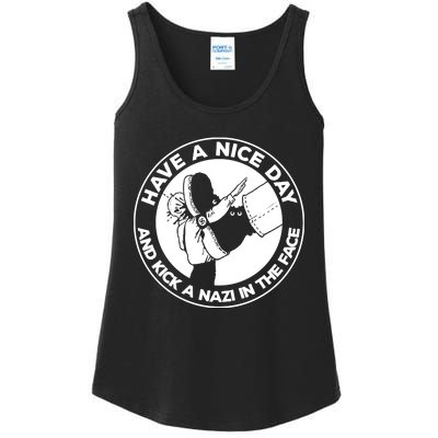 Have A Nice Day And Kick A Nazi In The Face Ladies Essential Tank