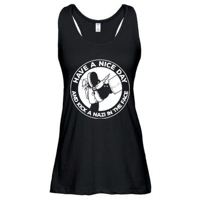 Have A Nice Day And Kick A Nazi In The Face Ladies Essential Flowy Tank