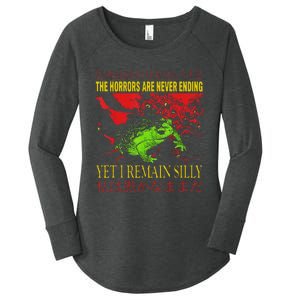 Horrors Are Never Ending Yet I Remain Silly Japanese Frog Women's Perfect Tri Tunic Long Sleeve Shirt