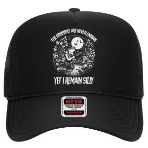 Horrors Are Never Ending Yet I Remain Silly Frog High Crown Mesh Back Trucker Hat