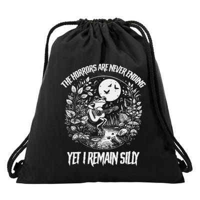Horrors Are Never Ending Yet I Remain Silly Frog Drawstring Bag