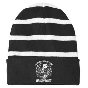 Horrors Are Never Ending Yet I Remain Silly Frog Striped Beanie with Solid Band