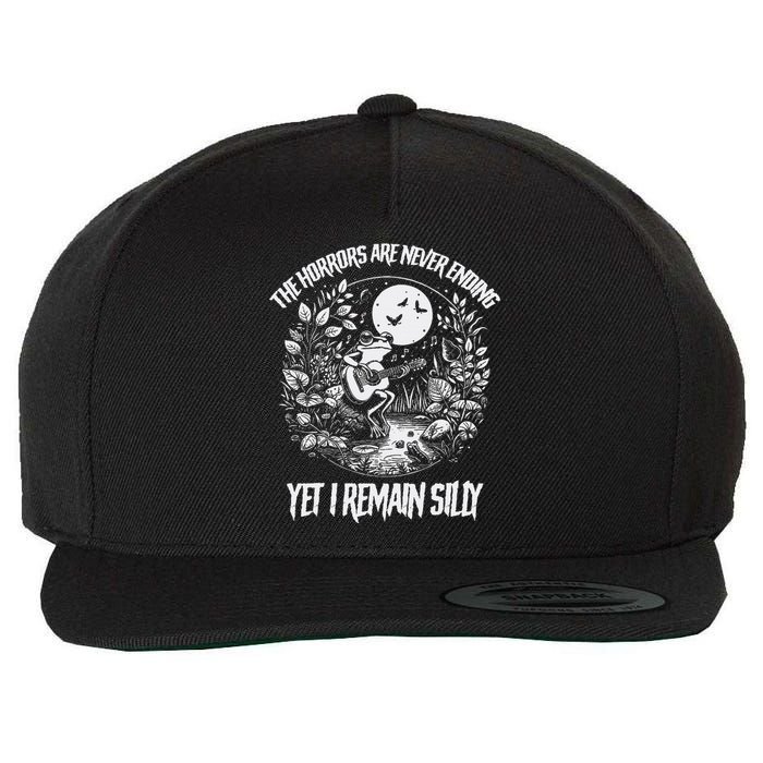 Horrors Are Never Ending Yet I Remain Silly Frog Wool Snapback Cap