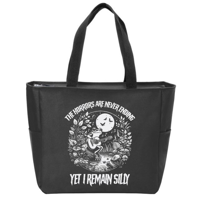 Horrors Are Never Ending Yet I Remain Silly Frog Zip Tote Bag