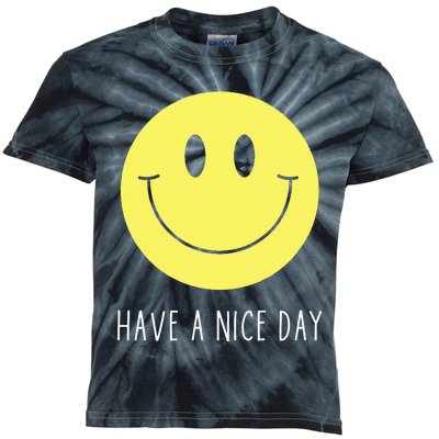 Have A Nice Day Funny Yellow Smile Face Smiling Face Kids Tie-Dye T-Shirt