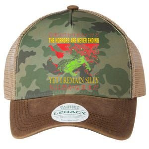 Horrors Are Never Ending Yet I Remain Silly Japanese Frog Legacy Tie Dye Trucker Hat