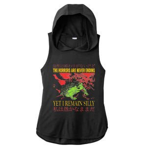 Horrors Are Never Ending Yet I Remain Silly Japanese Frog Ladies PosiCharge Tri-Blend Wicking Draft Hoodie Tank