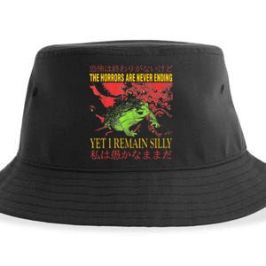 Horrors Are Never Ending Yet I Remain Silly Japanese Frog Sustainable Bucket Hat