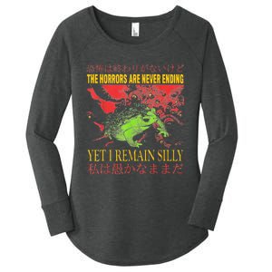 Horrors Are Never Ending Yet I Remain Silly Japanese Frog Women's Perfect Tri Tunic Long Sleeve Shirt