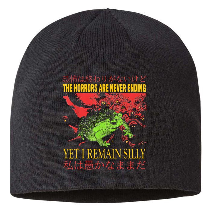 Horrors Are Never Ending Yet I Remain Silly Japanese Frog Sustainable Beanie