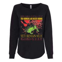 Horrors Are Never Ending Yet I Remain Silly Japanese Frog Womens California Wash Sweatshirt