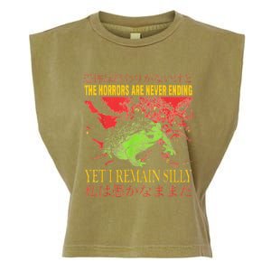 Horrors Are Never Ending Yet I Remain Silly Japanese Frog Garment-Dyed Women's Muscle Tee