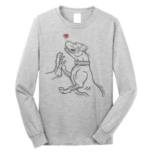 Hand Draw Pitbull Long Sleeve Shirt