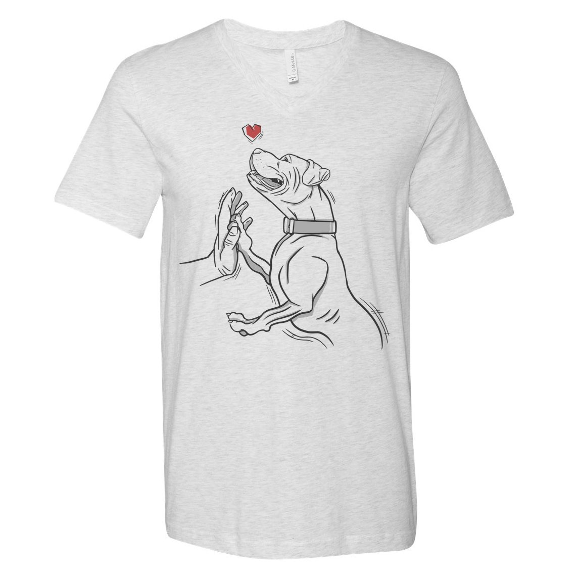 Hand Draw Pitbull V-Neck T-Shirt