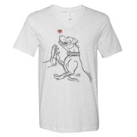 Hand Draw Pitbull V-Neck T-Shirt