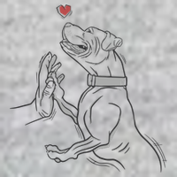Hand Draw Pitbull V-Neck T-Shirt