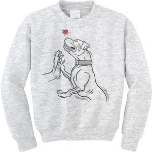 Hand Draw Pitbull Kids Sweatshirt