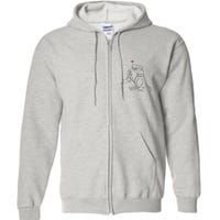 Hand Draw Pitbull Full Zip Hoodie