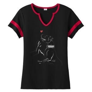 Hand Draw Pitbull Ladies Halftime Notch Neck Tee