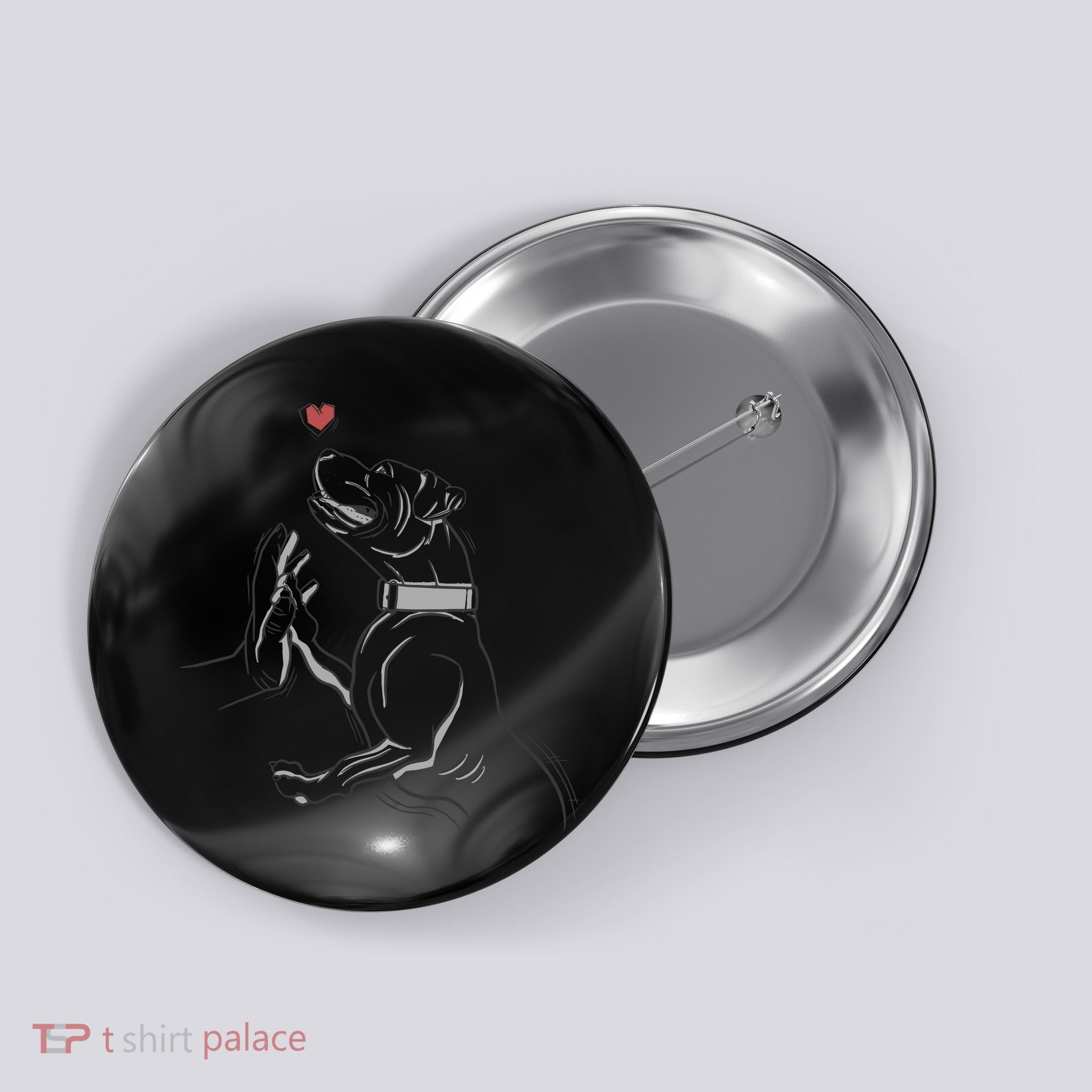 Hand Draw Pitbull Button