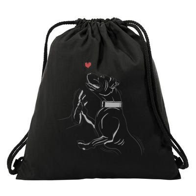 Hand Draw Pitbull Drawstring Bag