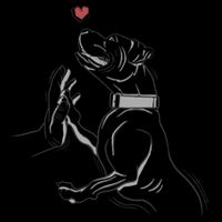 Hand Draw Pitbull Drawstring Bag