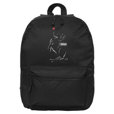 Hand Draw Pitbull 16 in Basic Backpack