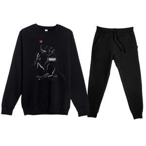 Hand Draw Pitbull Premium Crewneck Sweatsuit Set