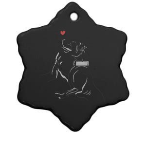 Hand Draw Pitbull Ceramic Star Ornament