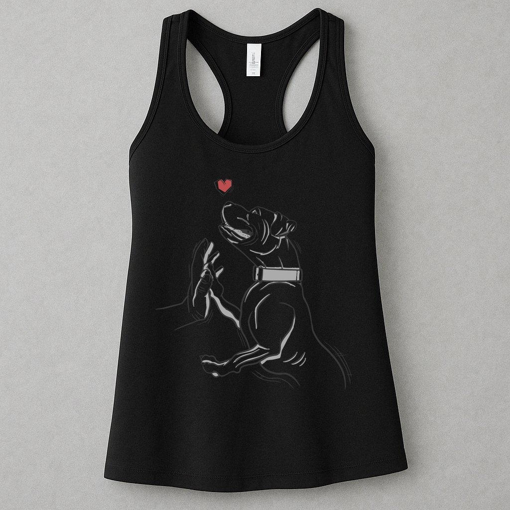 Hand Draw Pitbull Womens Tank Top